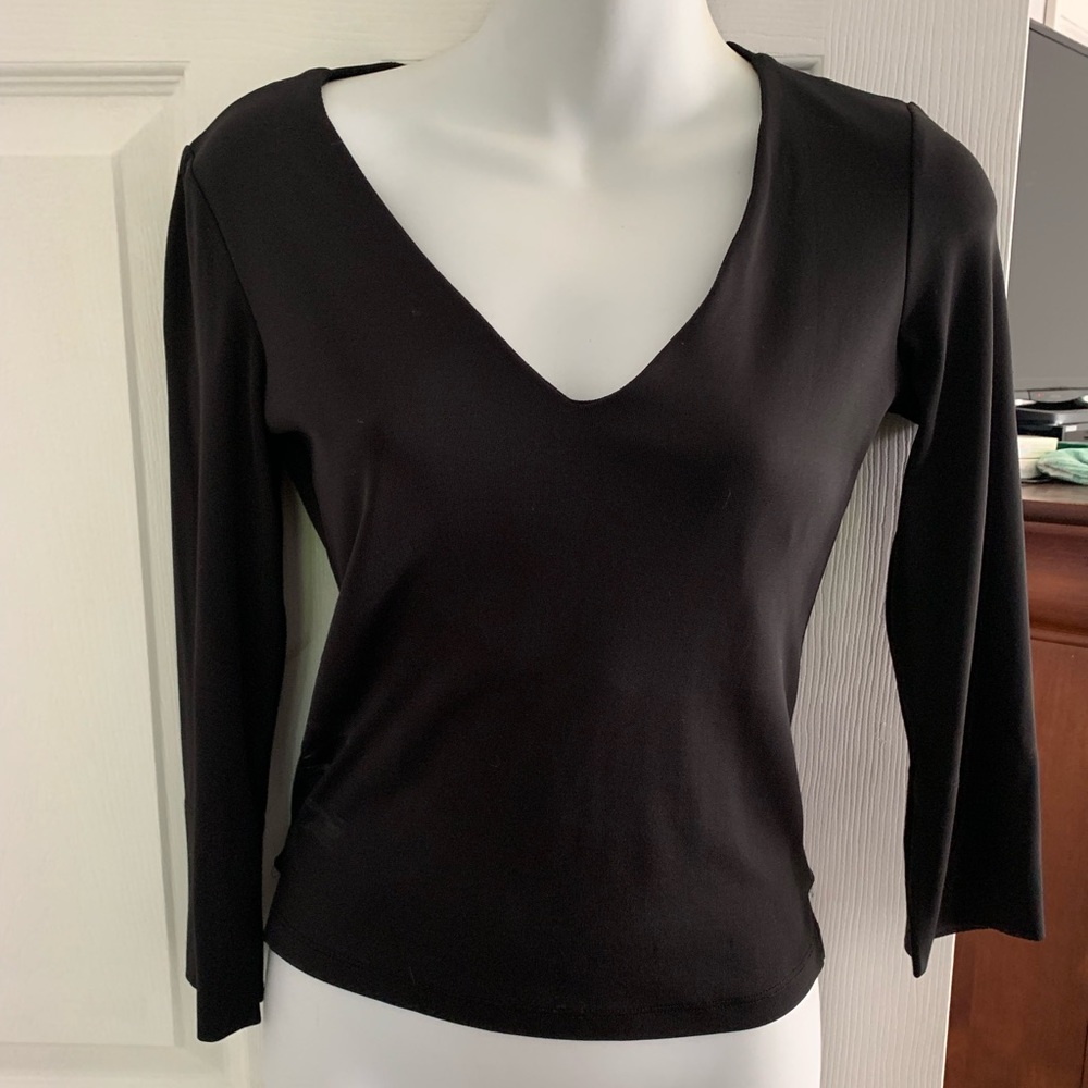 Bebe 3/4 sleeve crop top club shirt